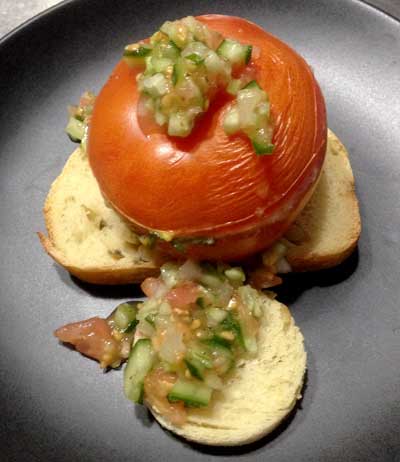 Stuffed grilled tomato